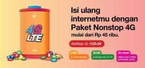 Paket Internet Tri 3G dan 4G Murah